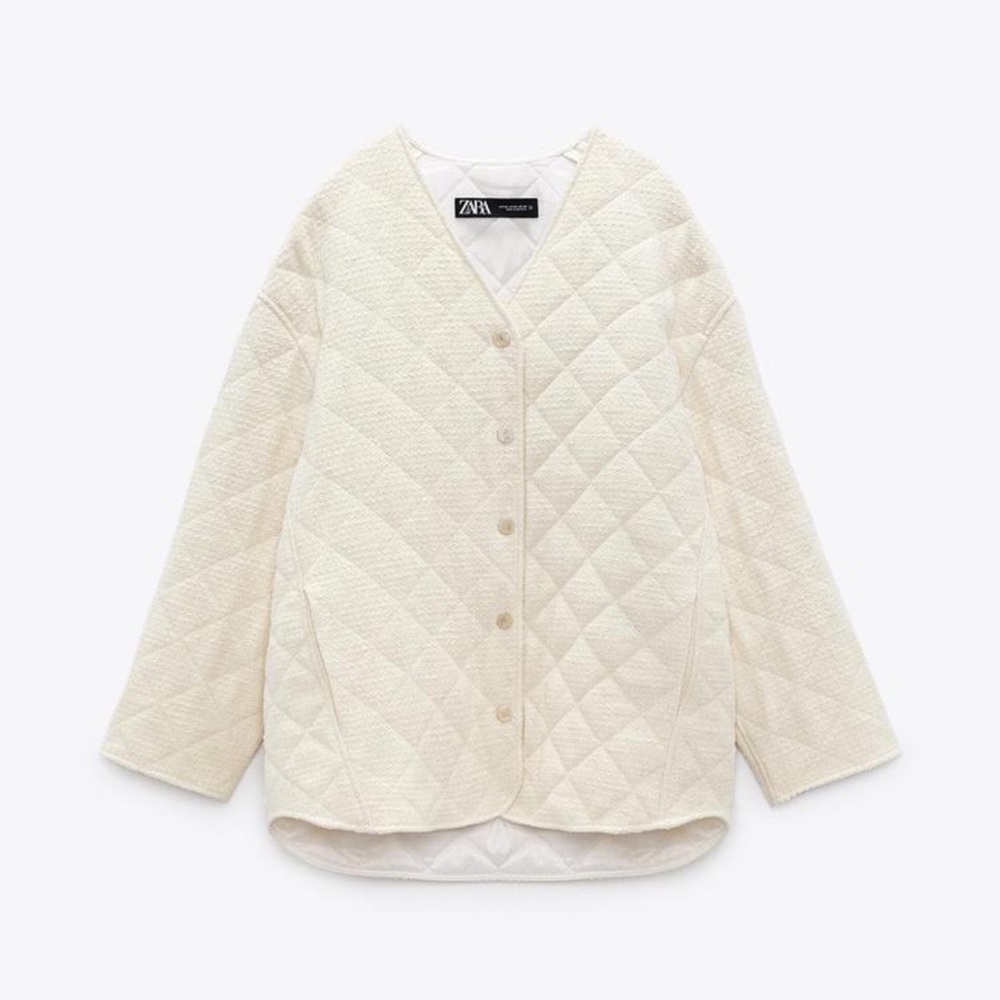 Zara Gold Button Quilted Jacket
